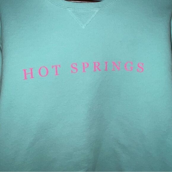 Women's Comfort Wash Hot Springs Arkansas Aqua Blue Crewneck Sweatshirt - Picture 3 of 6